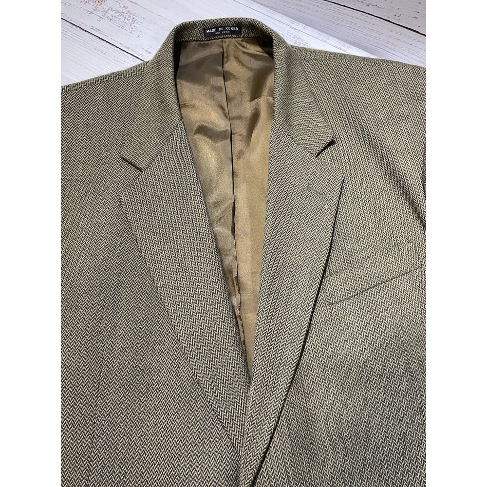 Alfani Men's Brown Textured 100% Wool Blazer 48R Three Button Sport Coat